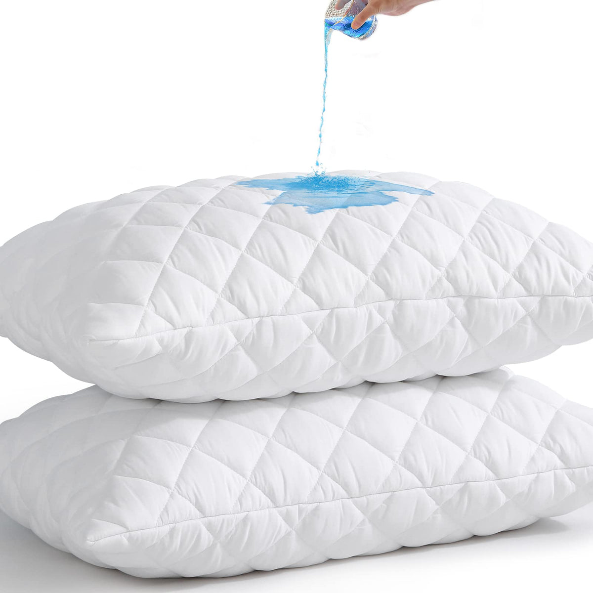WHITE WATERPROOF PILLOW PROTECTOR C — (2 PIECE IN A PACK)