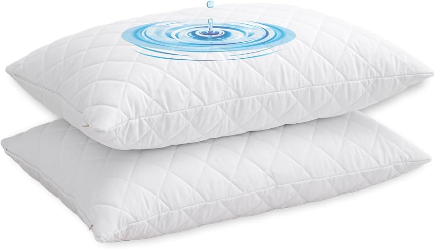 WHITE WATERPROOF PILLOW PROTECTOR C — (2 PIECE IN A PACK)